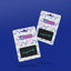 Flat lay of two Maxwell Sharkey digital gift cards on a blue background – available in multiple amounts. 